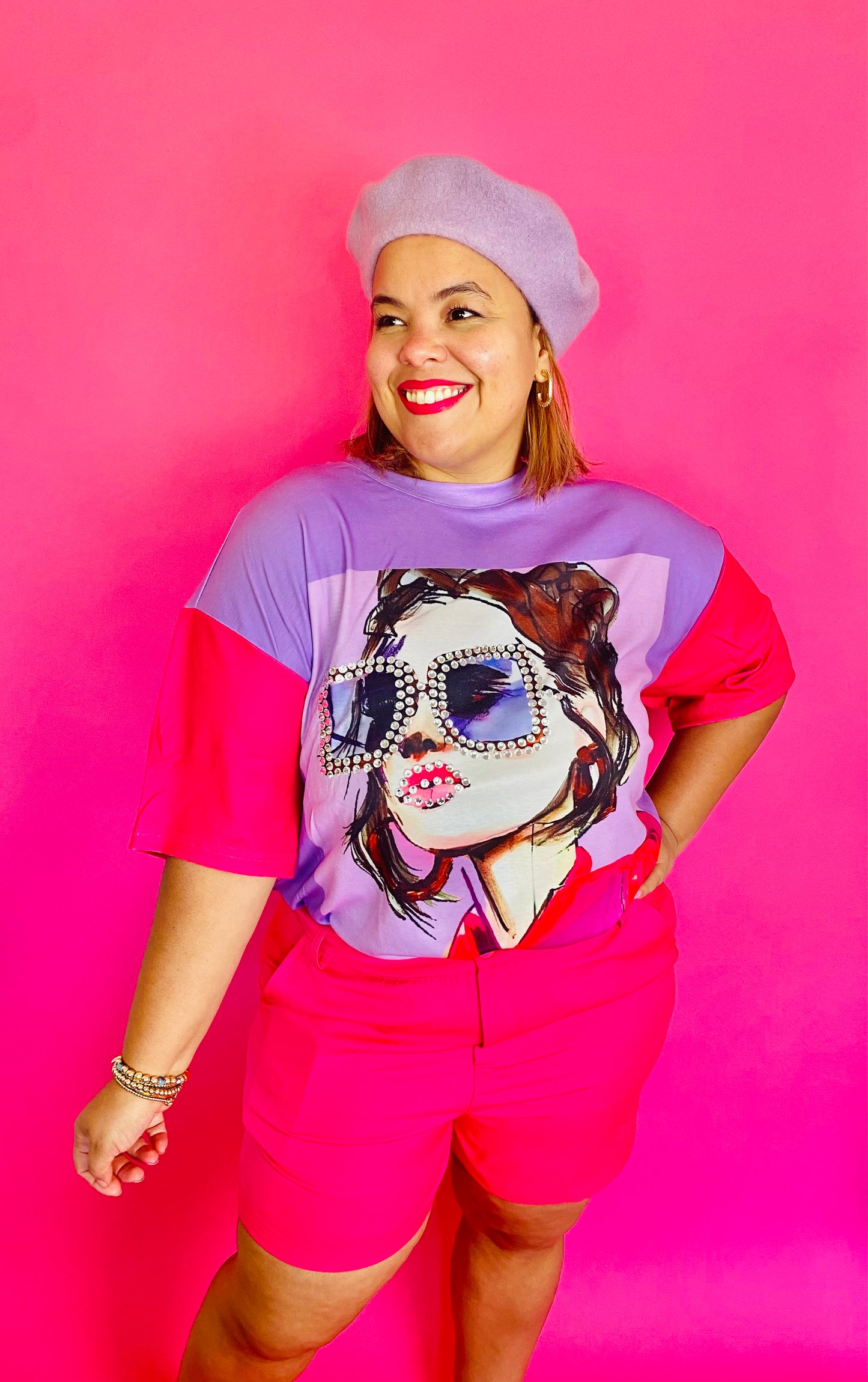 Rhinestones holística t-shirt