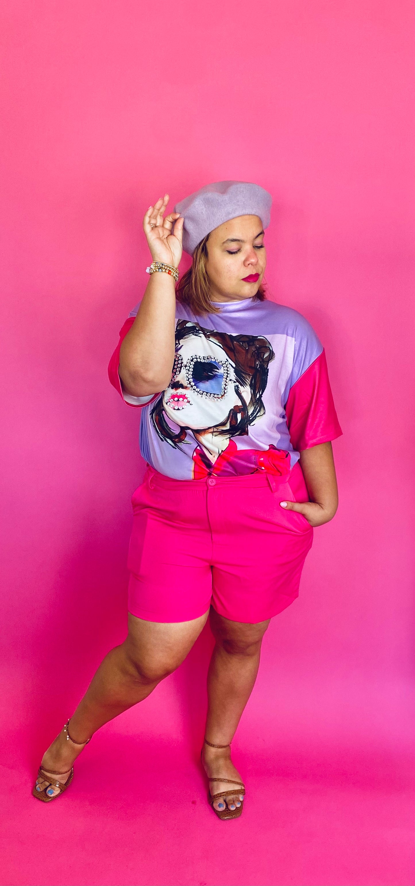Rhinestones holística t-shirt