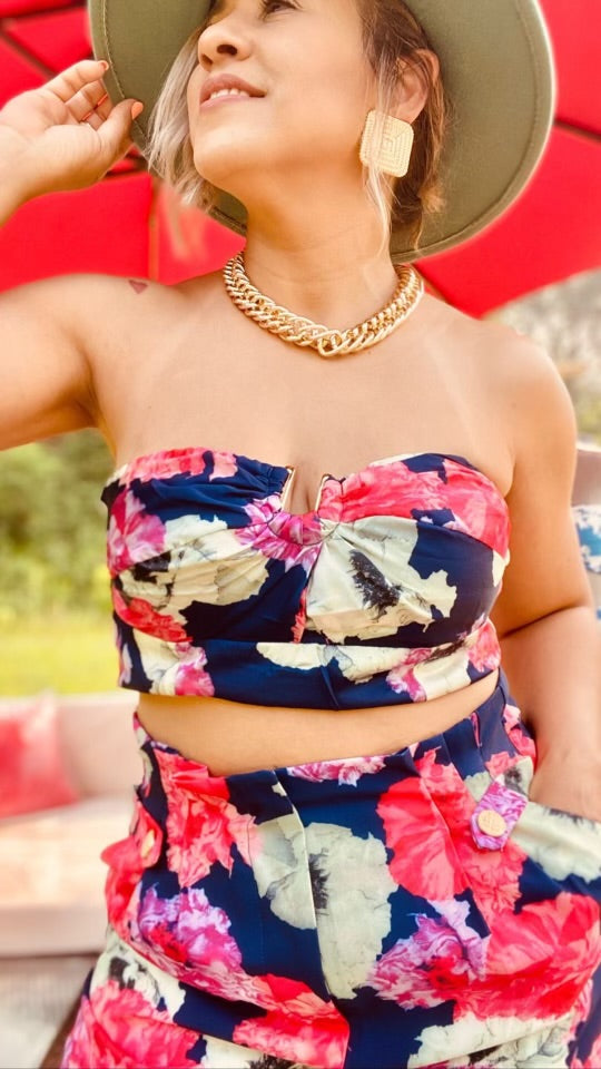 Floral pants set