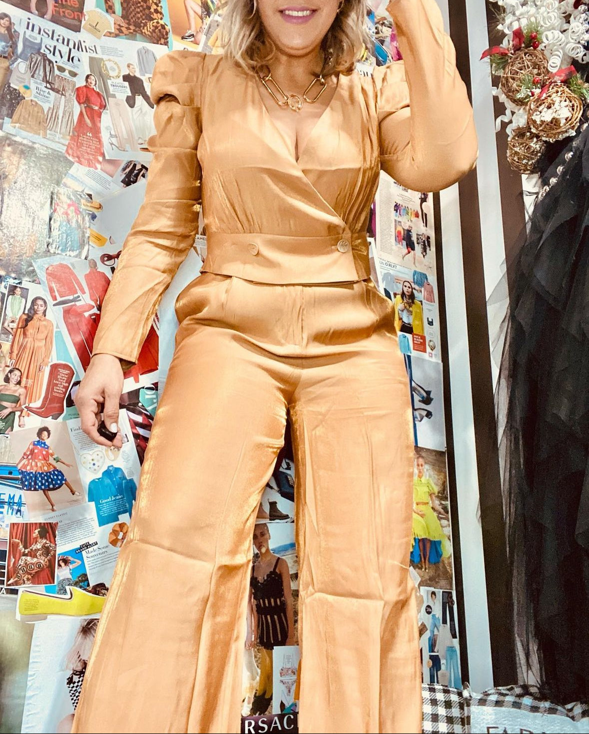 A. Peach pants set