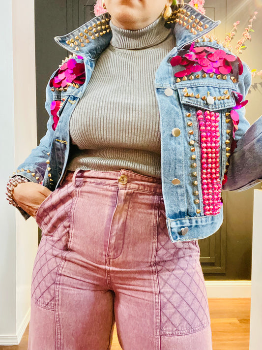 Lilac washed denim pants