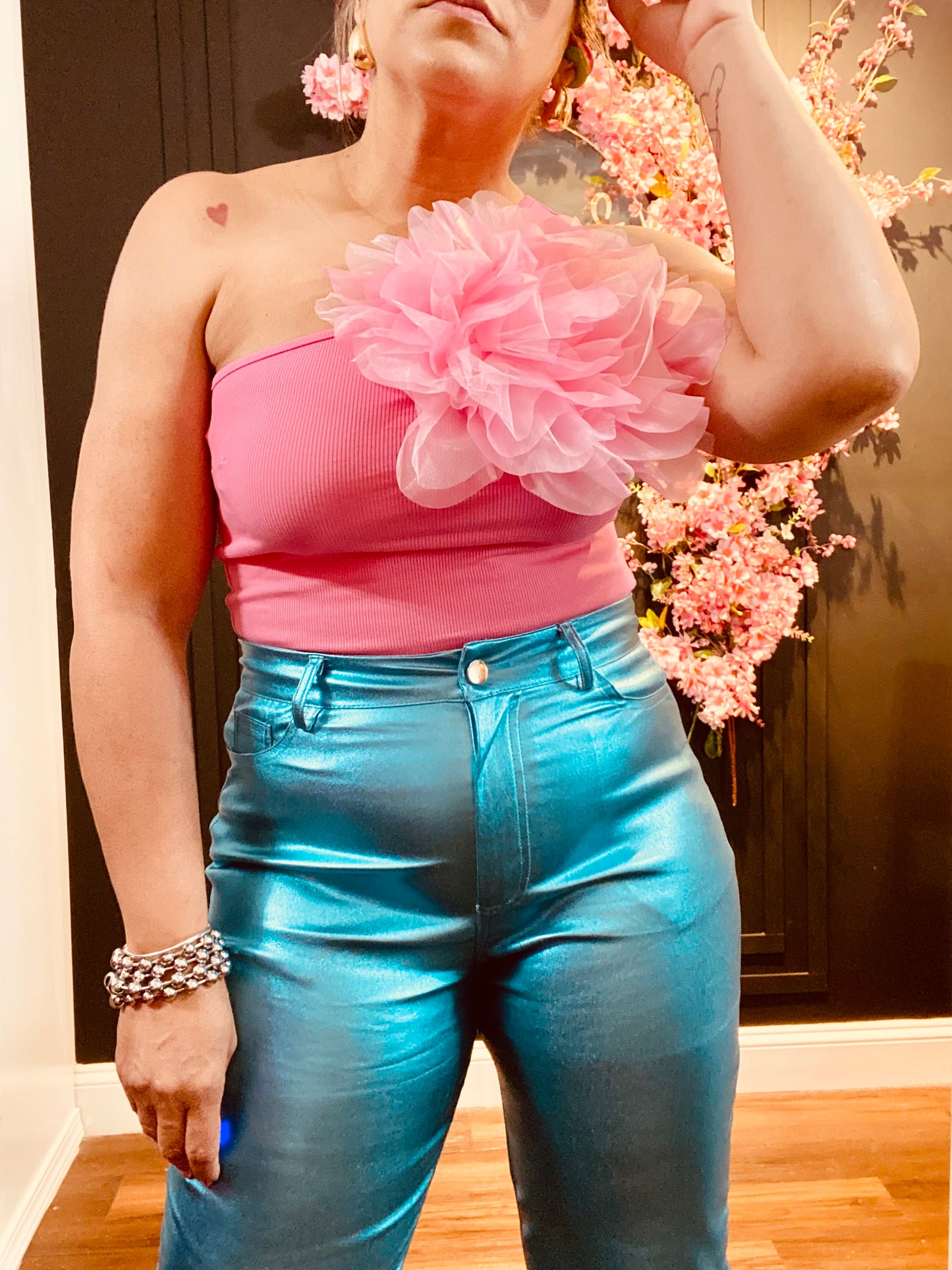 Flower pink top