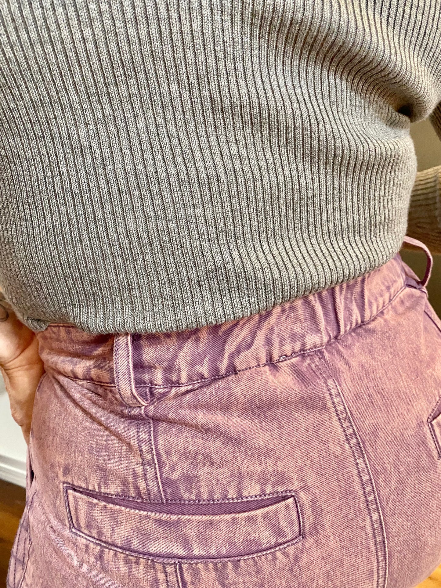 Lilac washed denim pants
