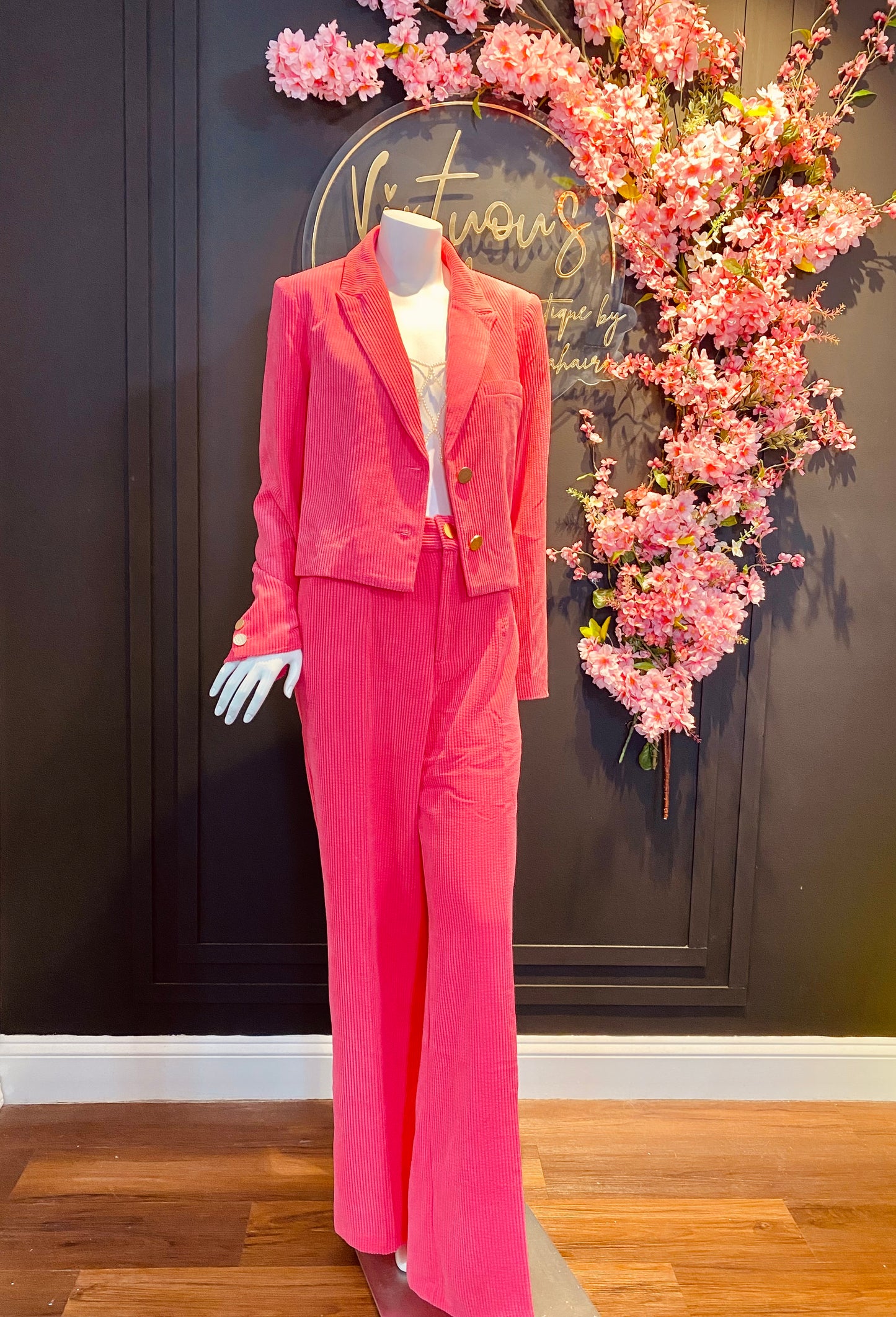 Pink Barbie corduroy blazer