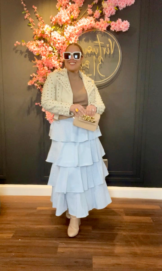 Stud faux leather jacket