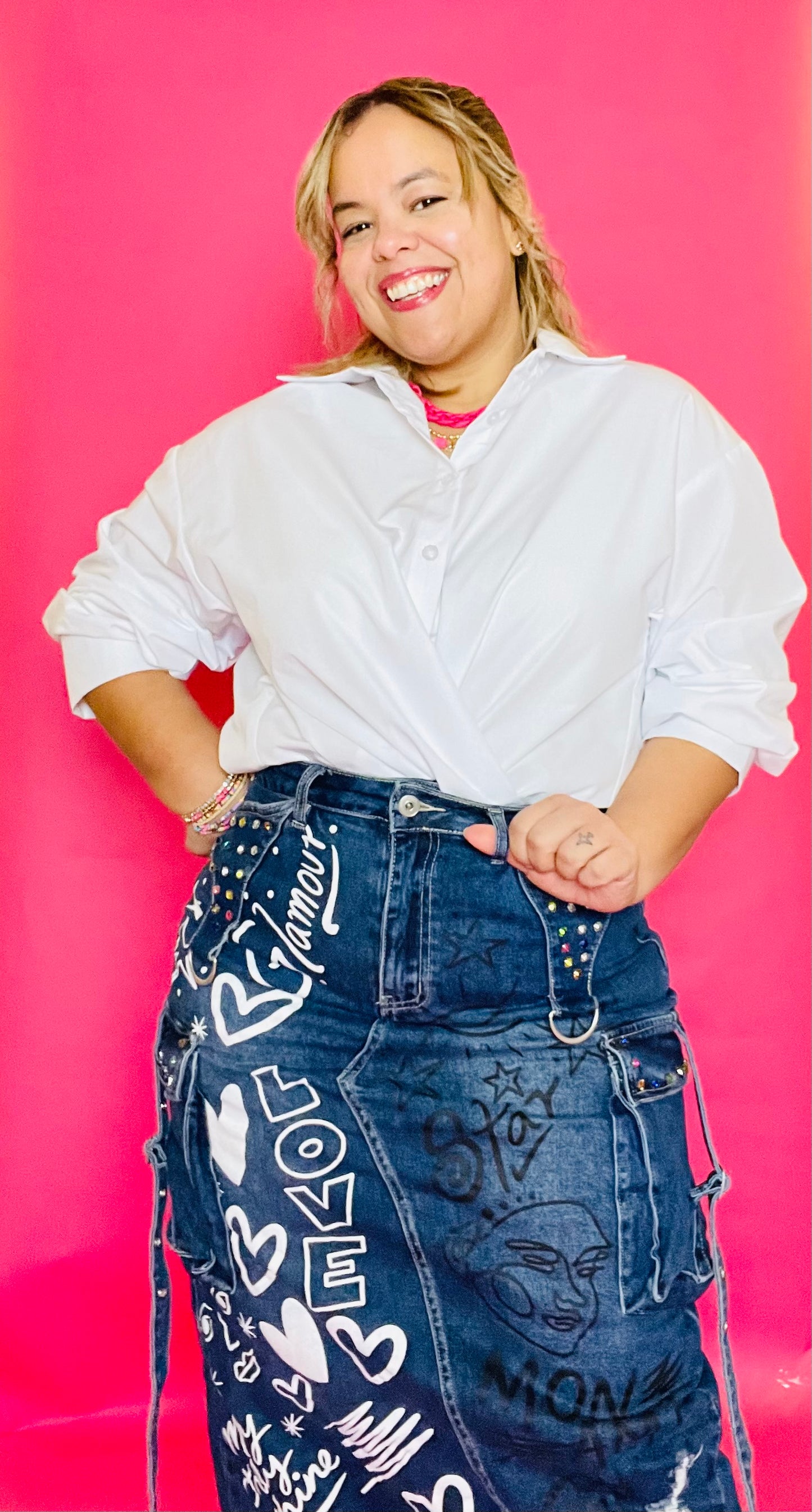 Denim love skirt