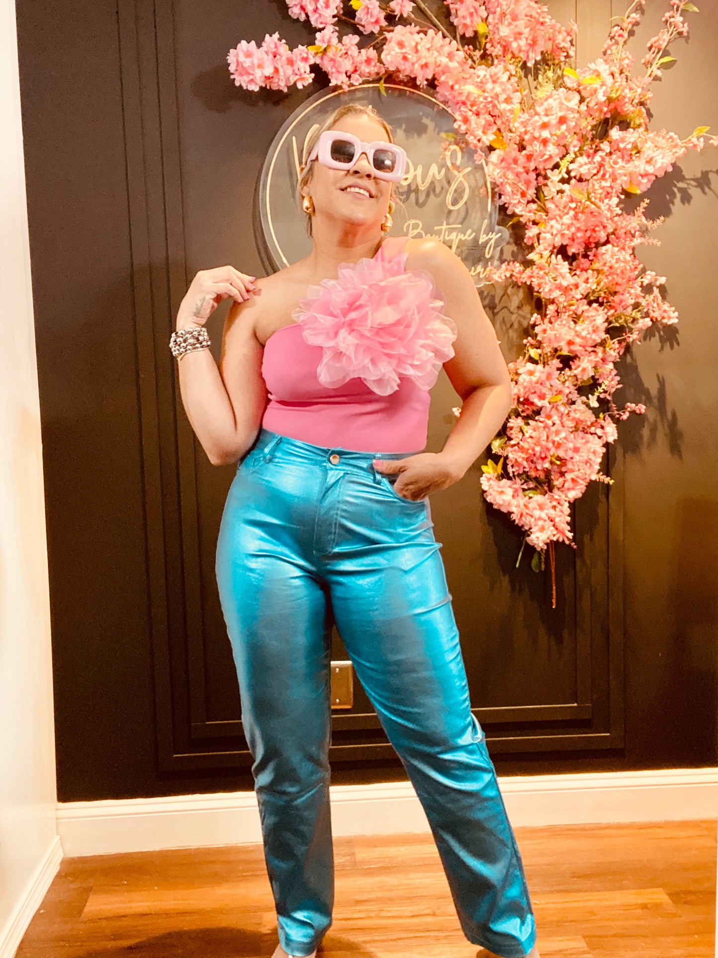 Flower pink top