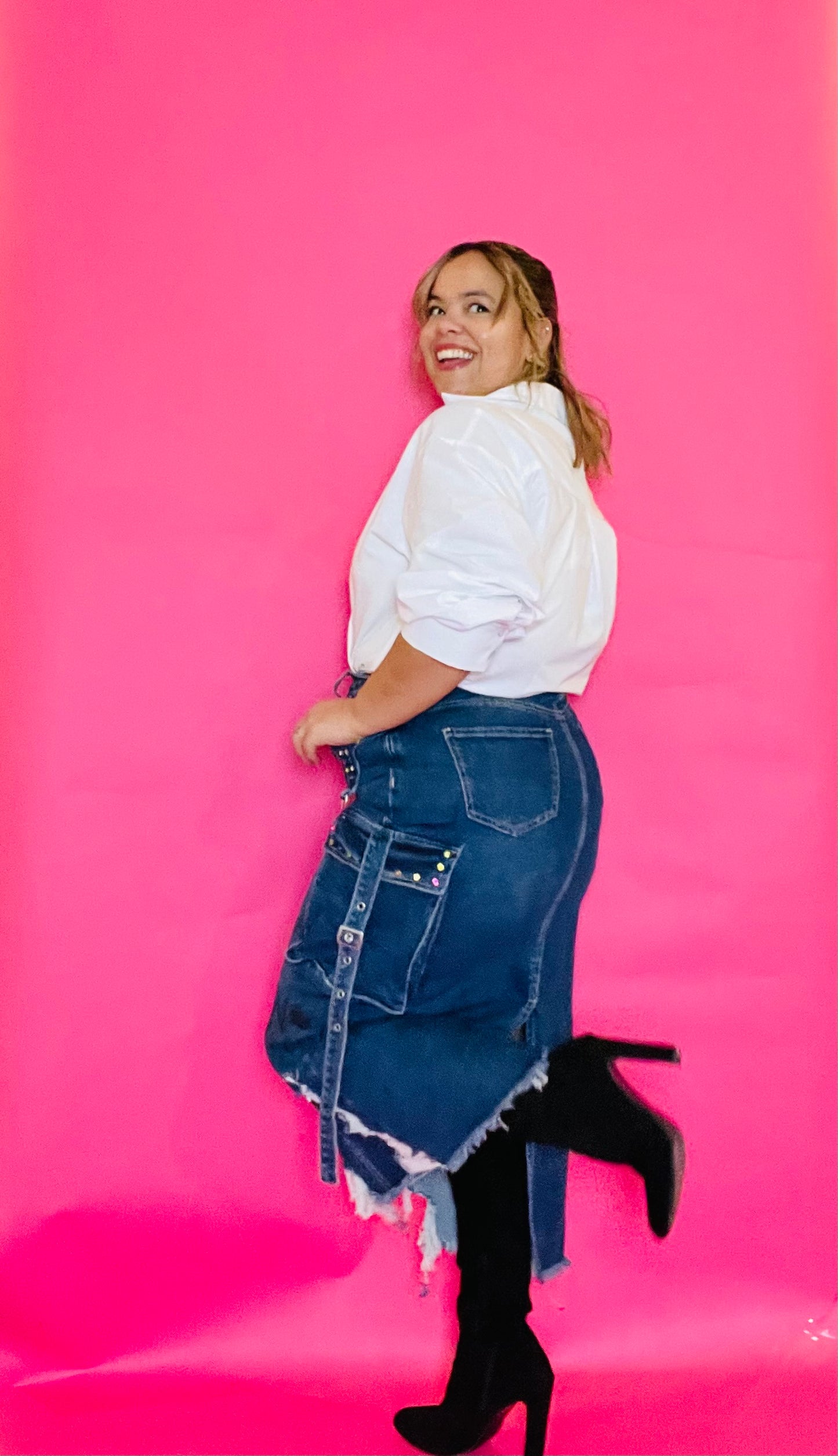 Denim love skirt