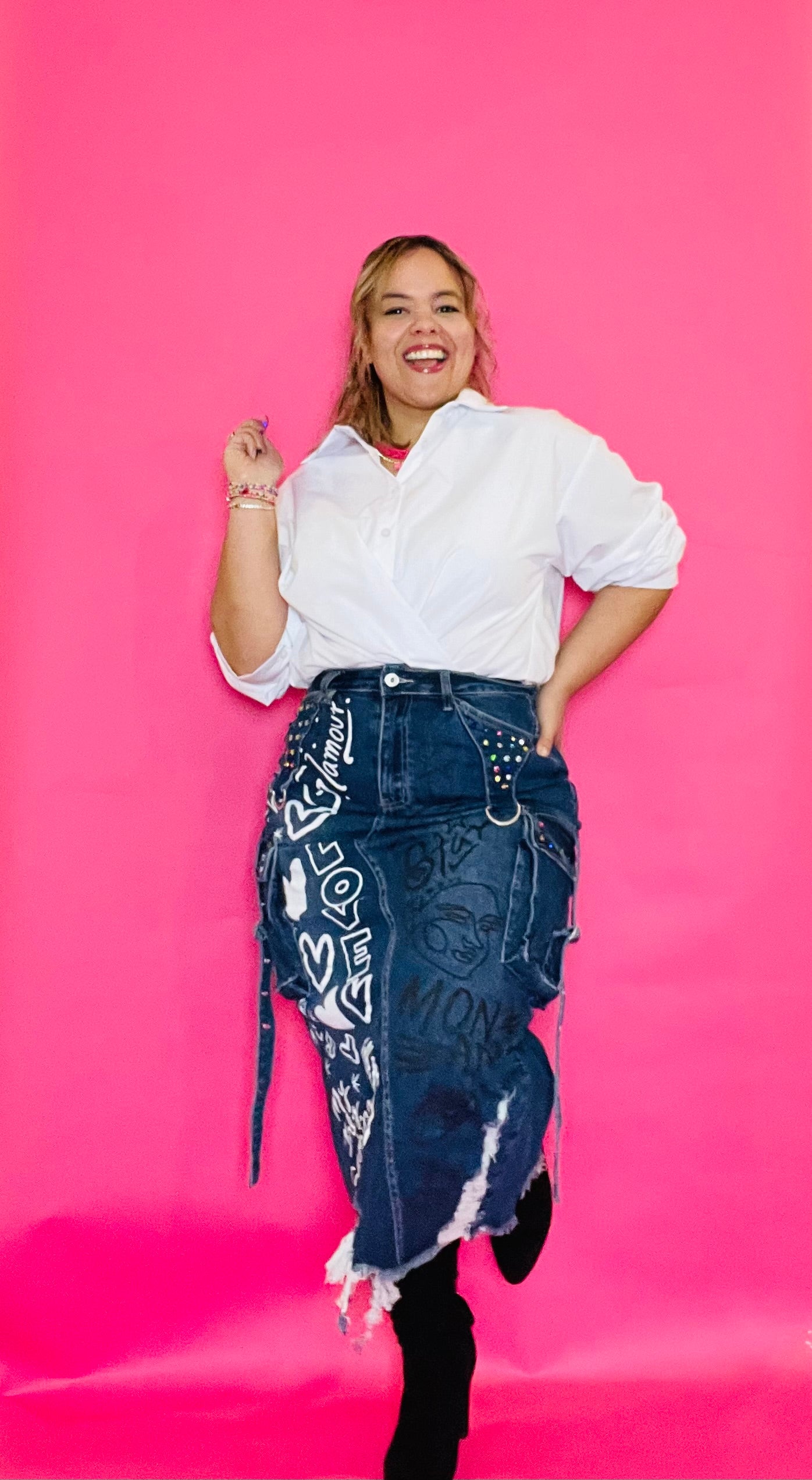 Denim love skirt