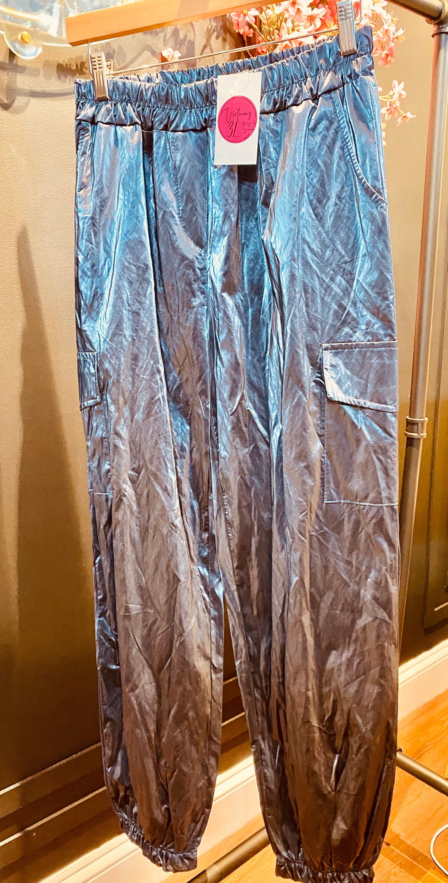 European metallic pants