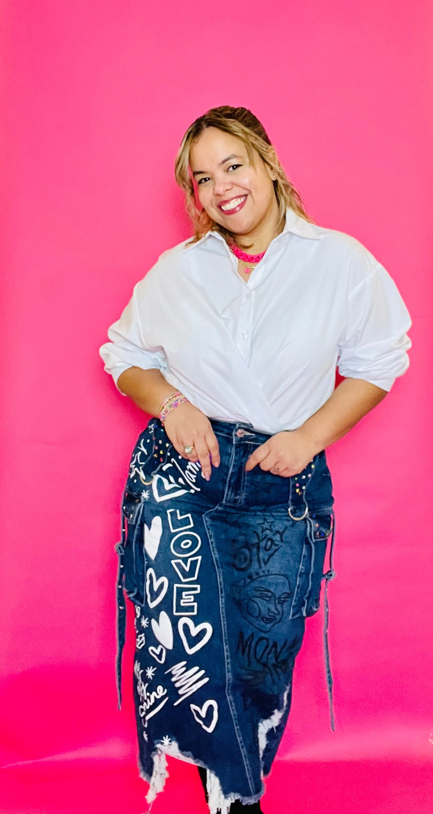 Denim love skirt