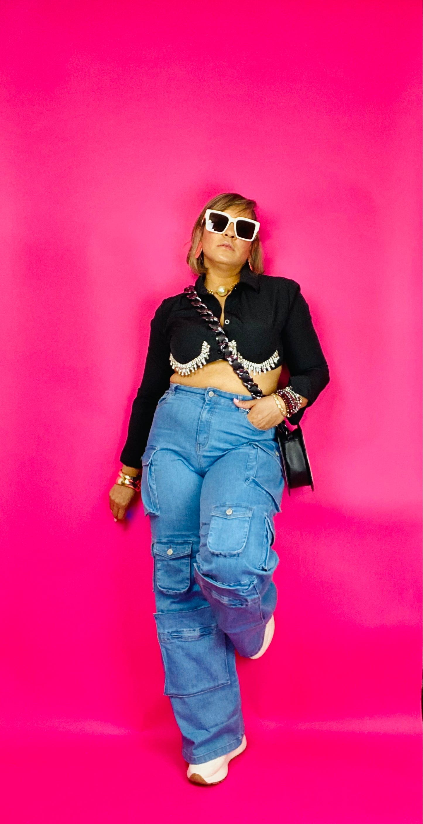 Cargo denim pant