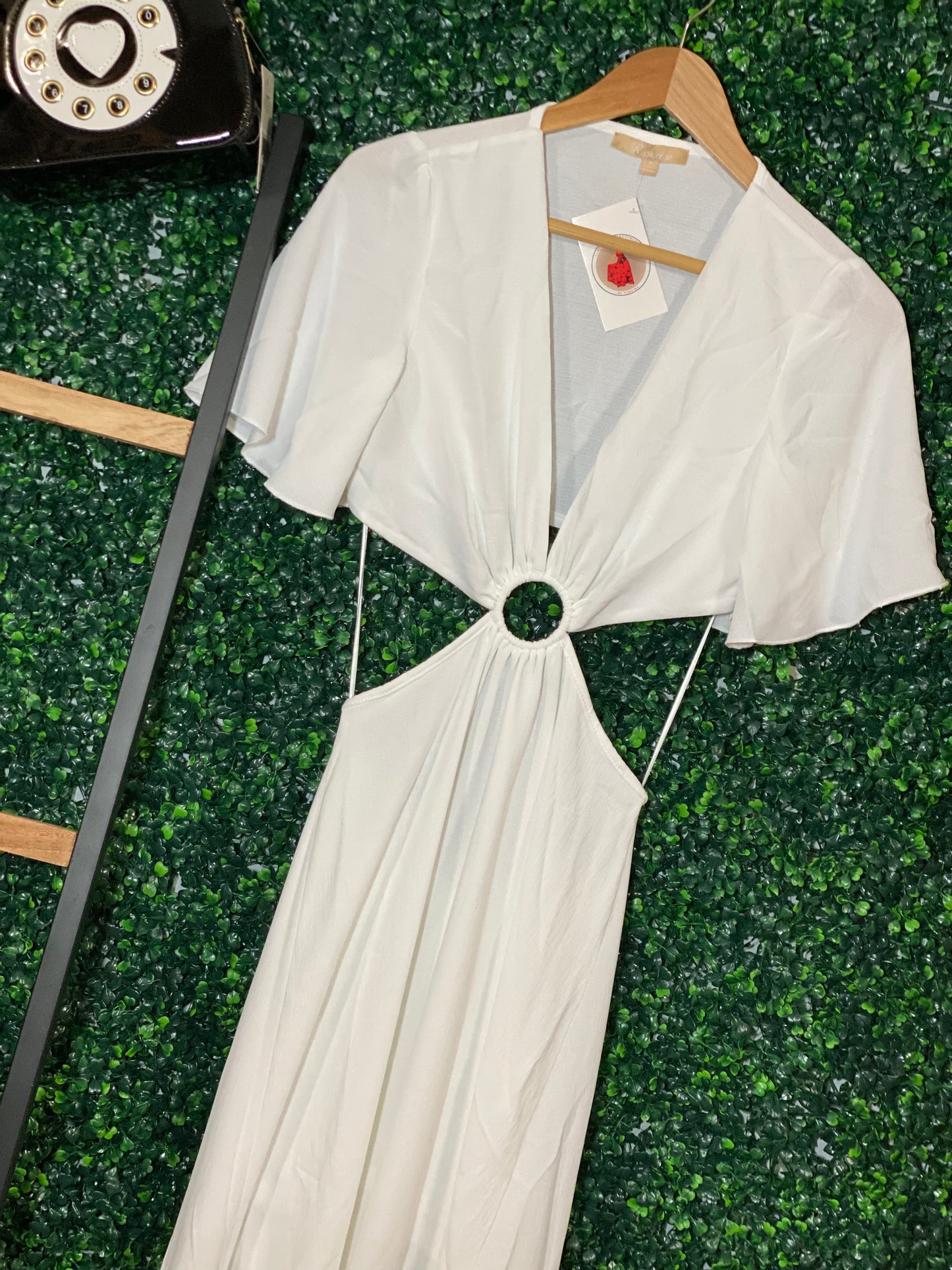 White MAXI ZIPPER DRESS