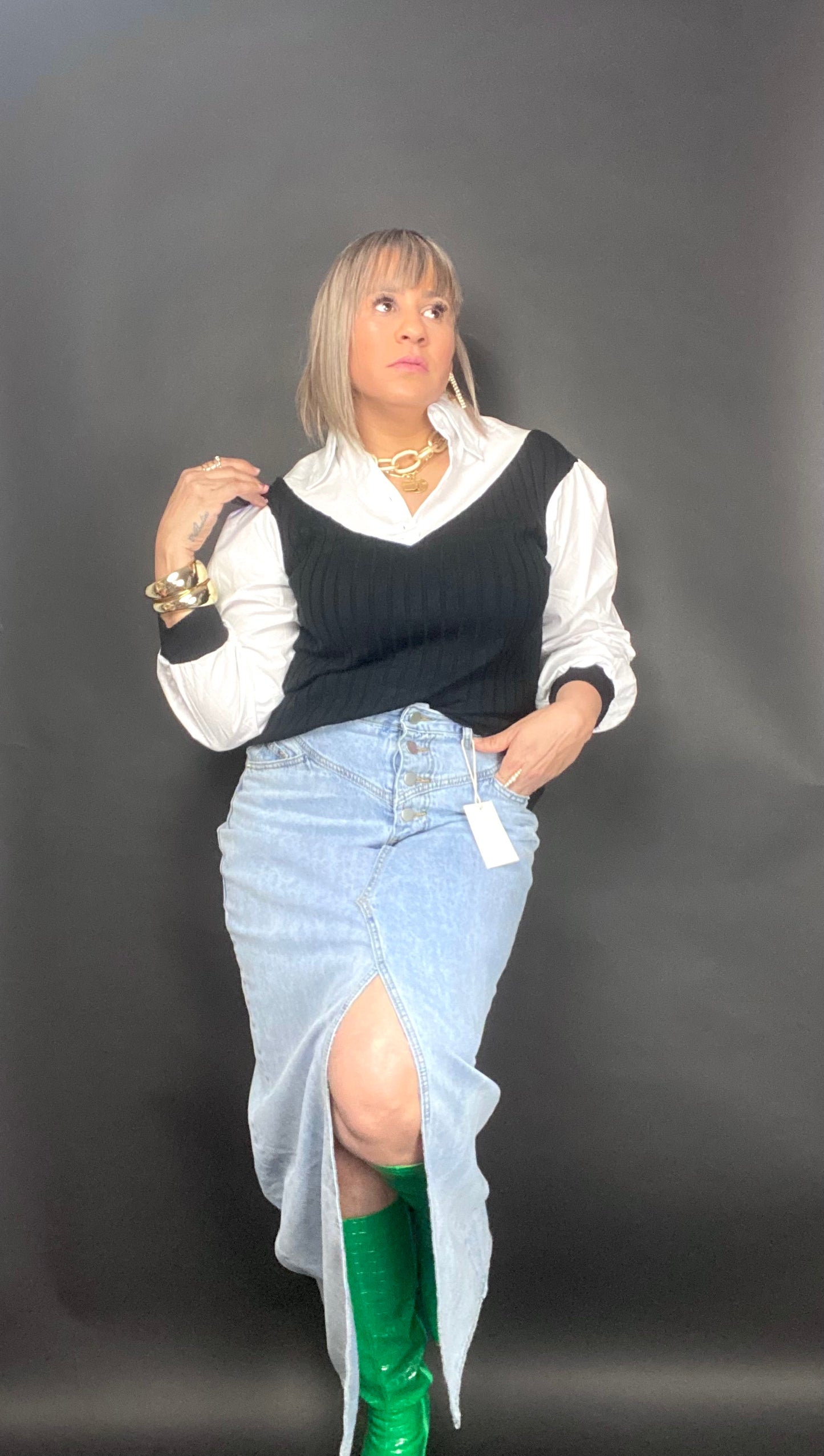 Litza denim skirt