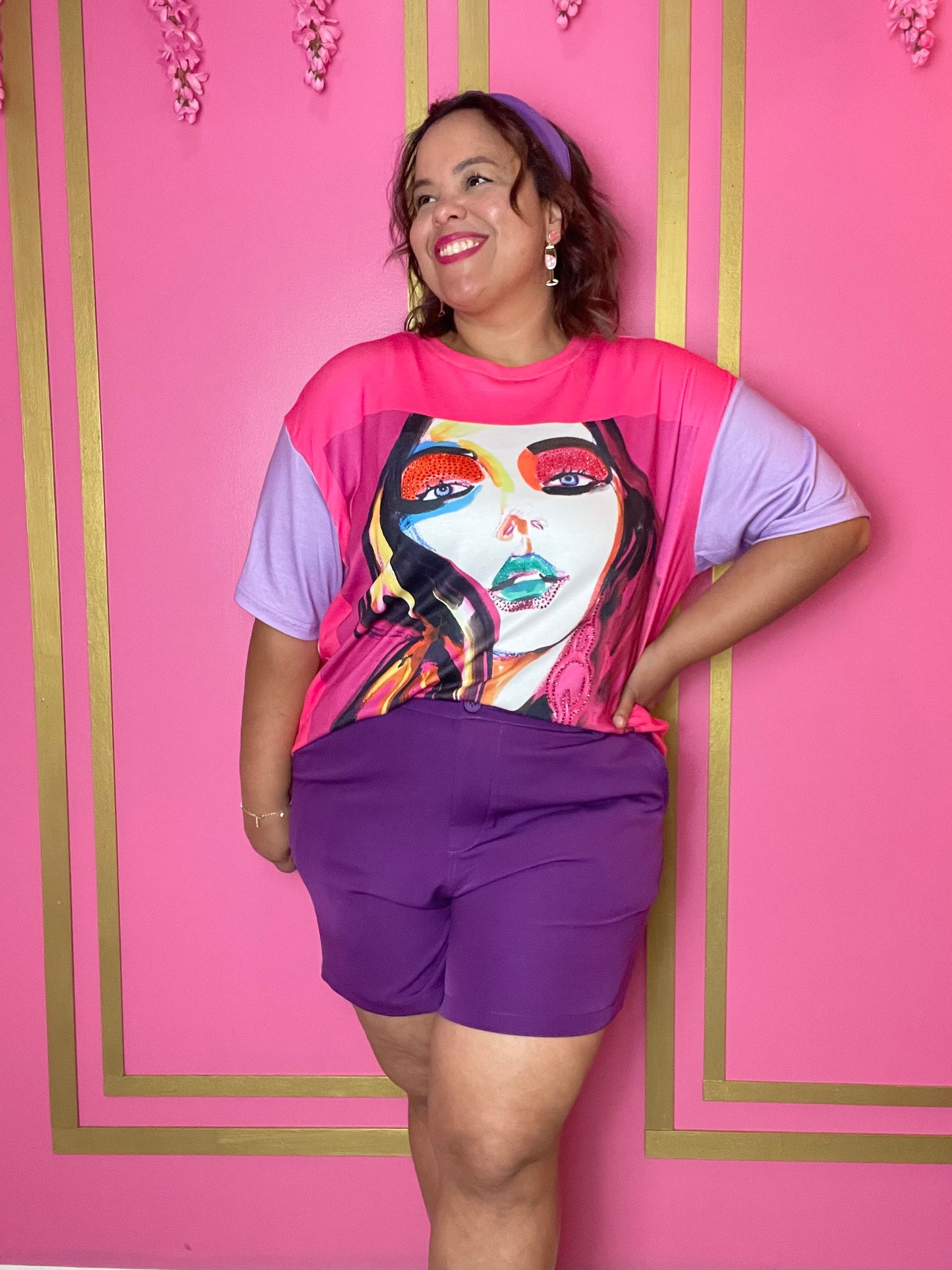Rhinestones holística t-shirt