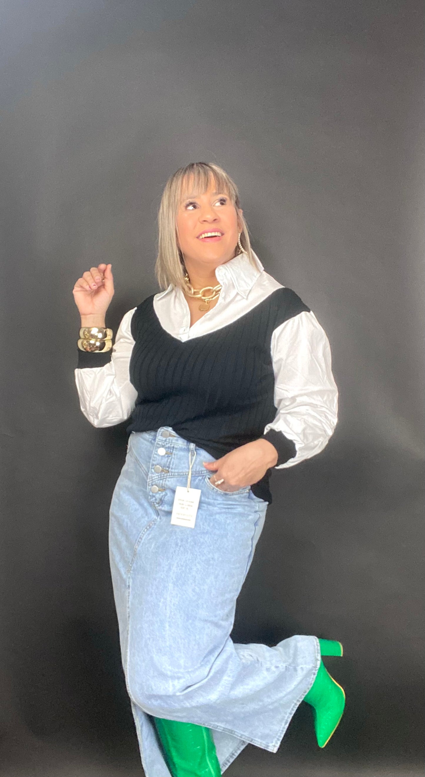Litza denim skirt