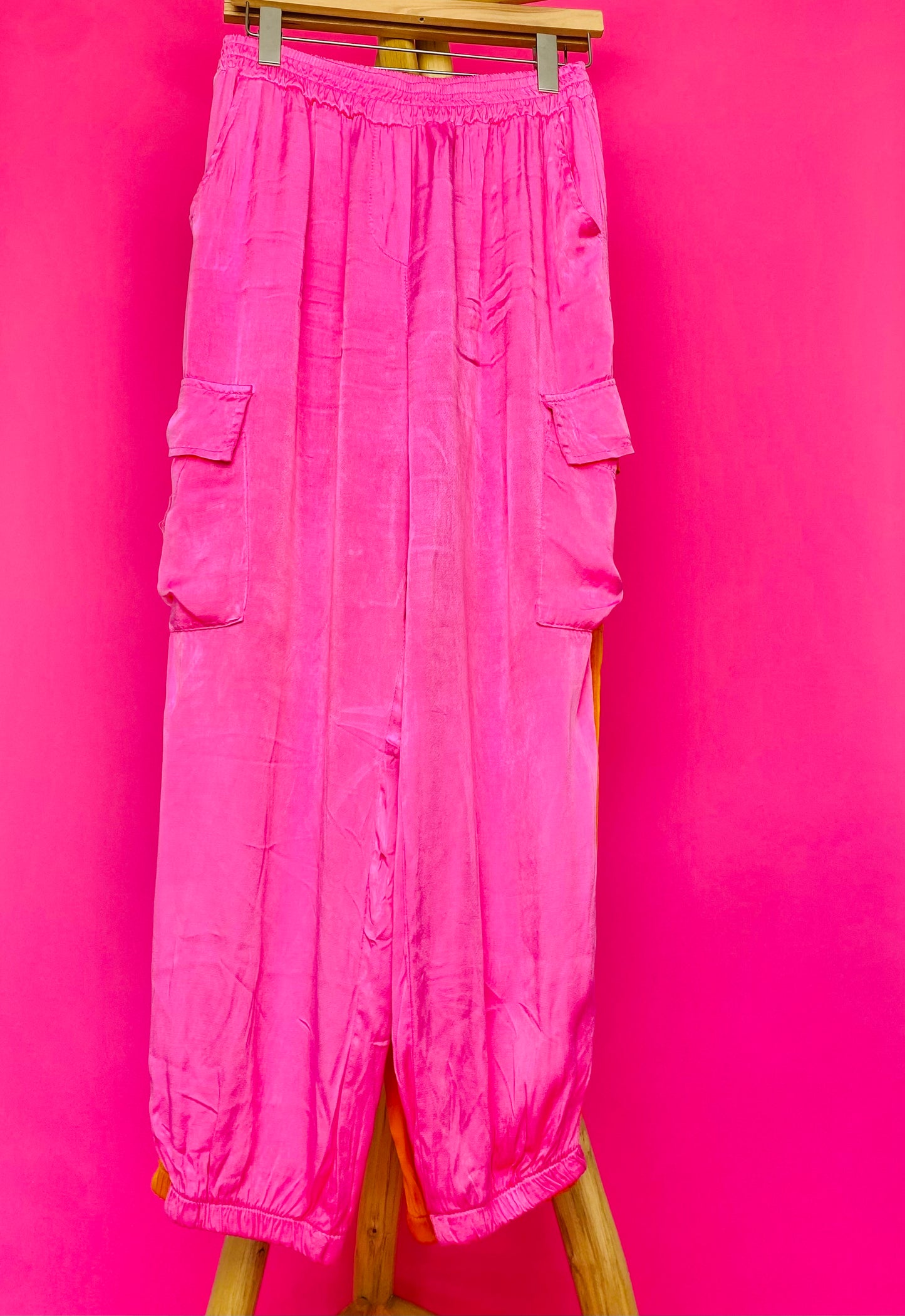 Silk joggers cargo pants