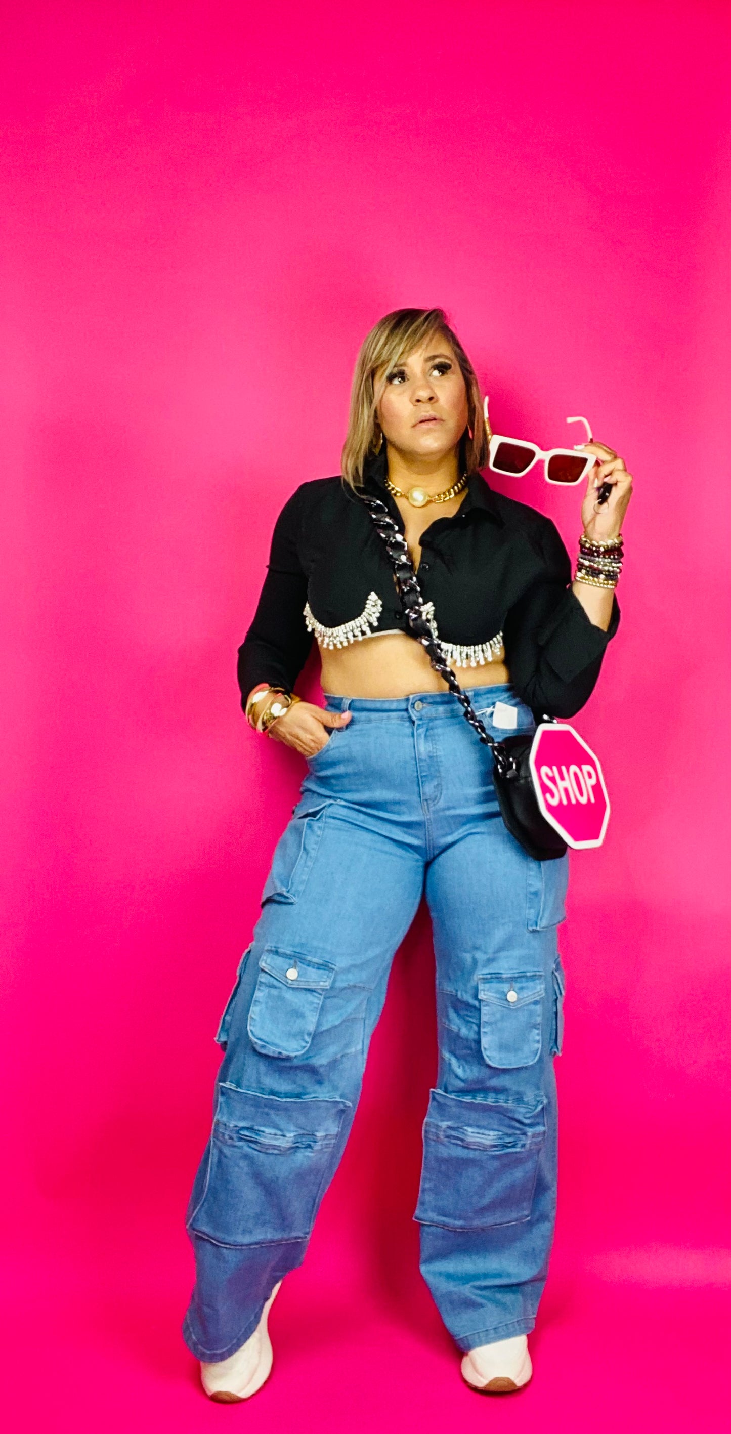 Cargo denim pant