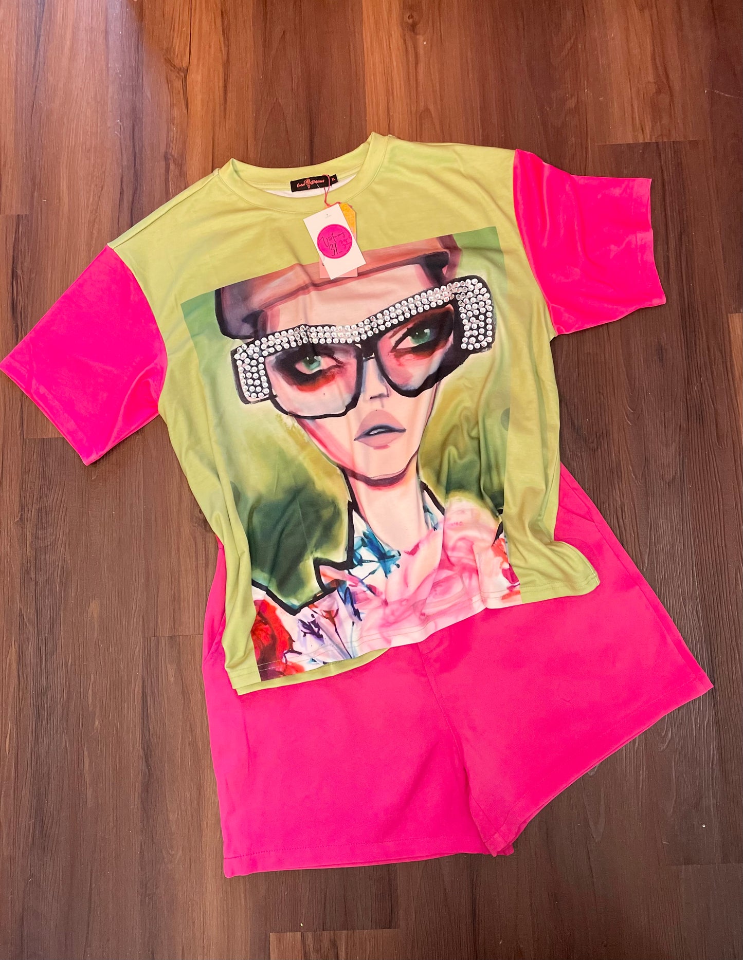 Rhinestones holística t-shirt