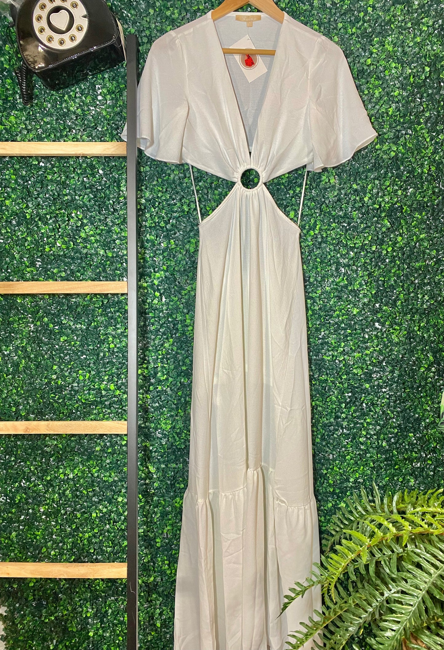 White MAXI ZIPPER DRESS