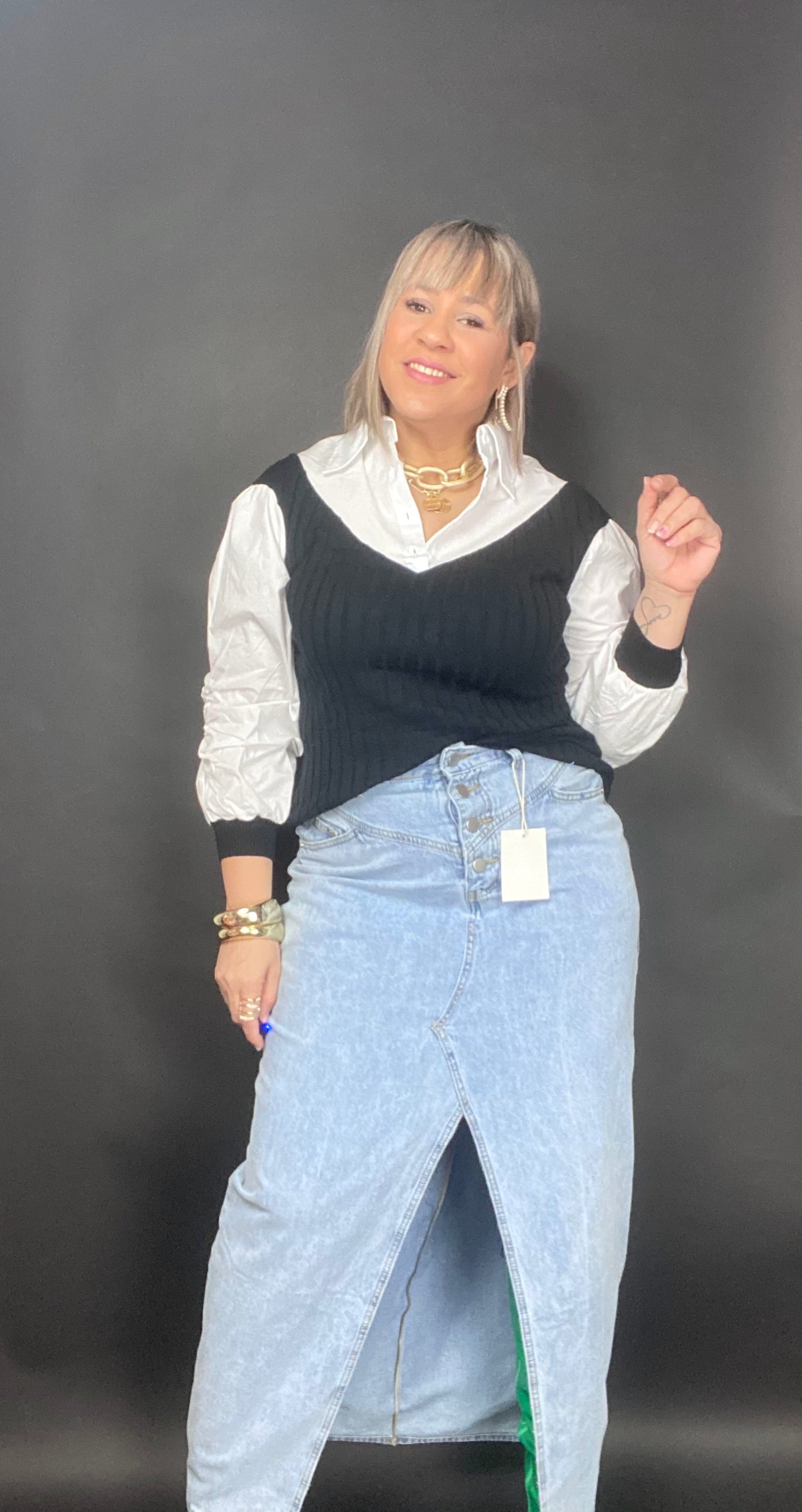 Litza denim skirt