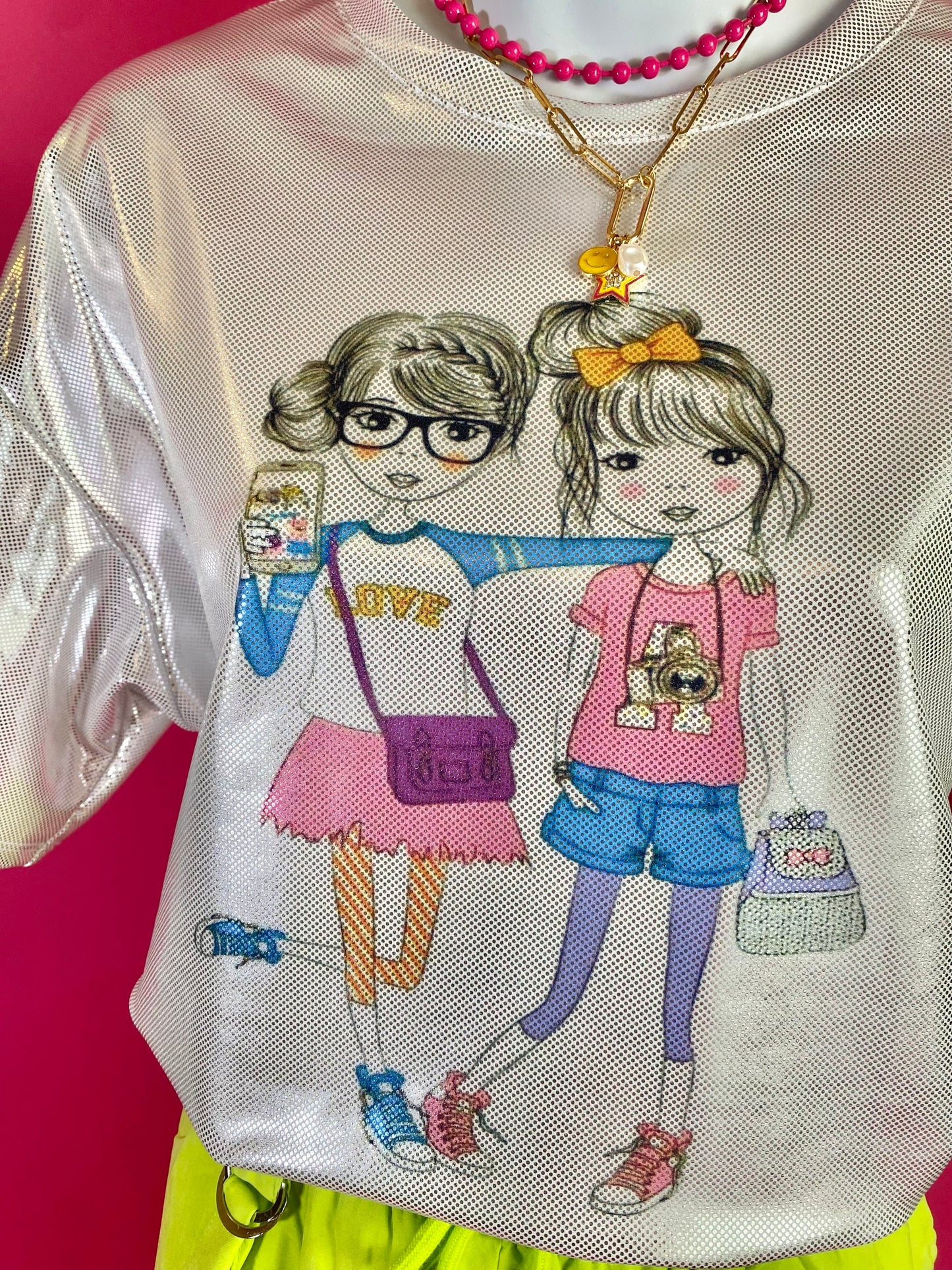 Best friends metallic t shirt