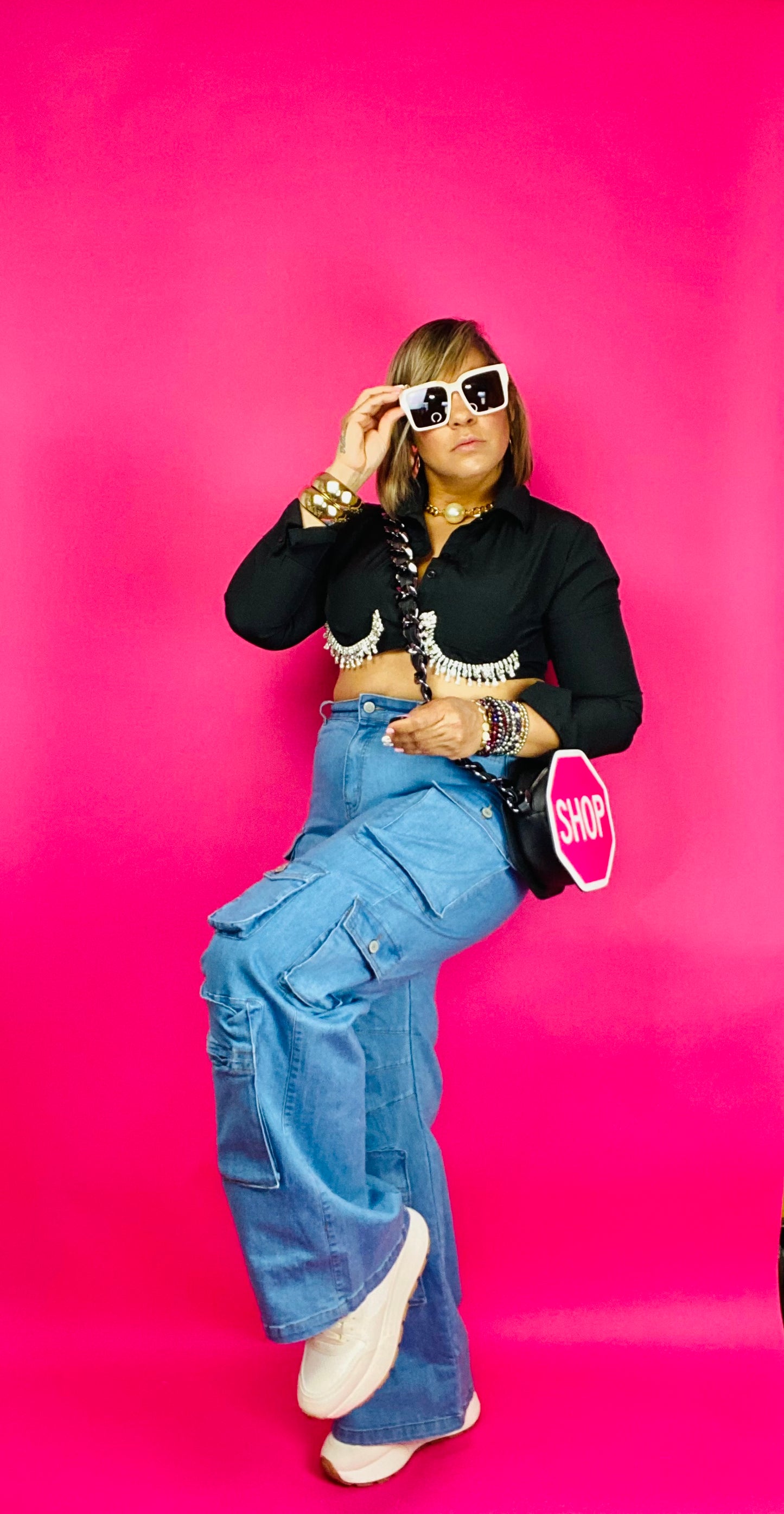 Cargo denim pant
