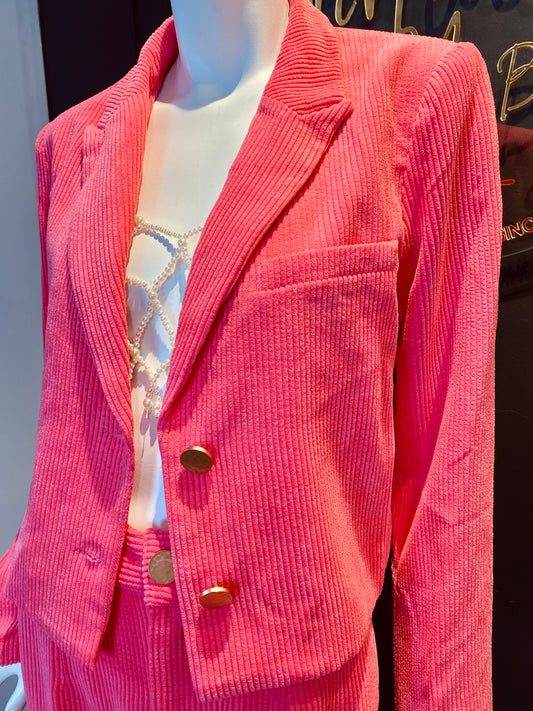 Pink Barbie corduroy blazer