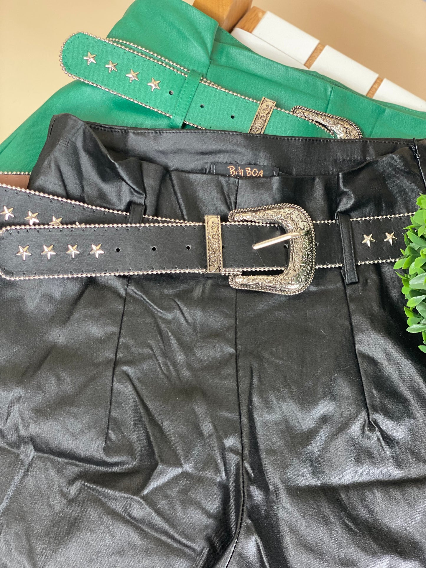 Balboa leather short with belt