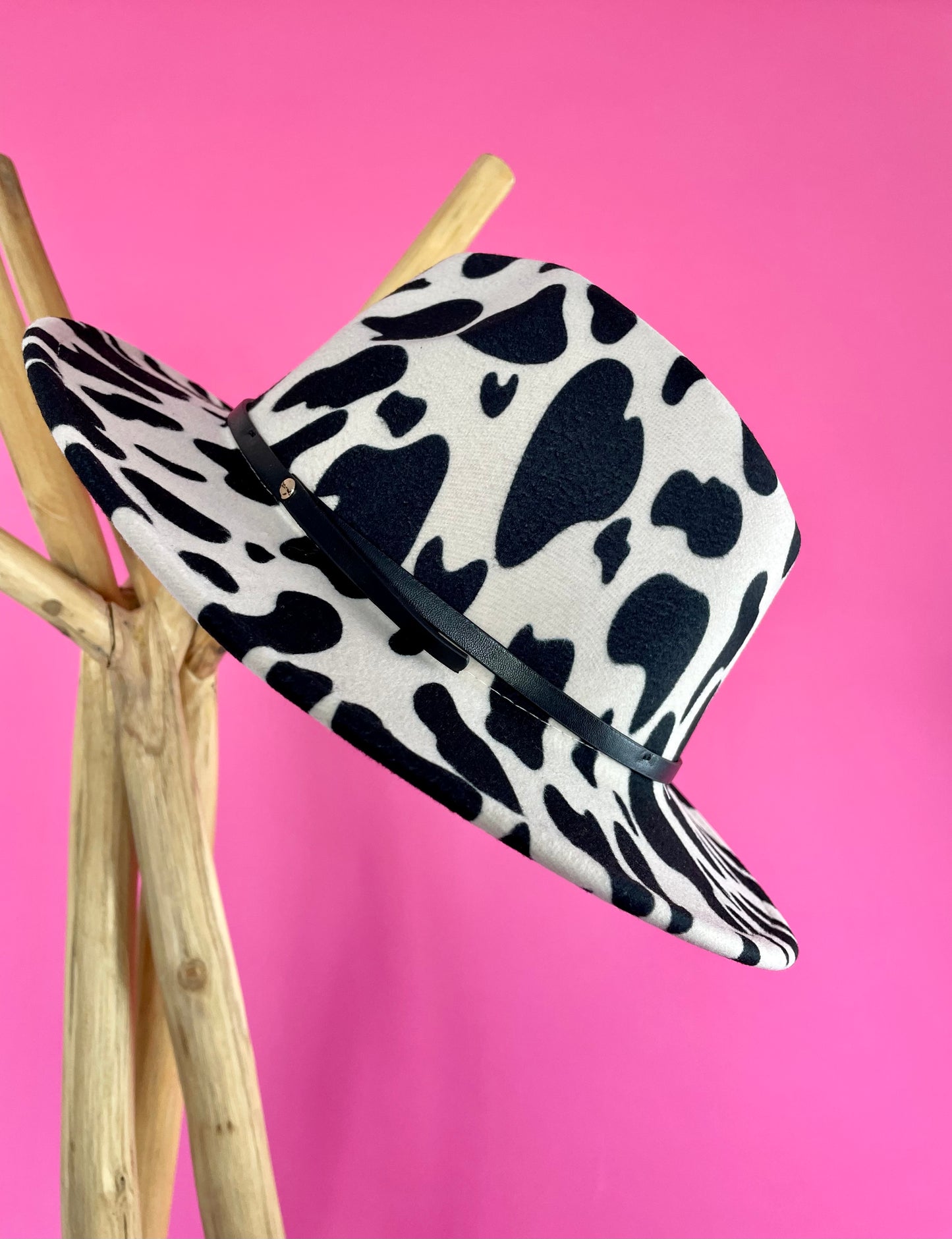 Cow print hat